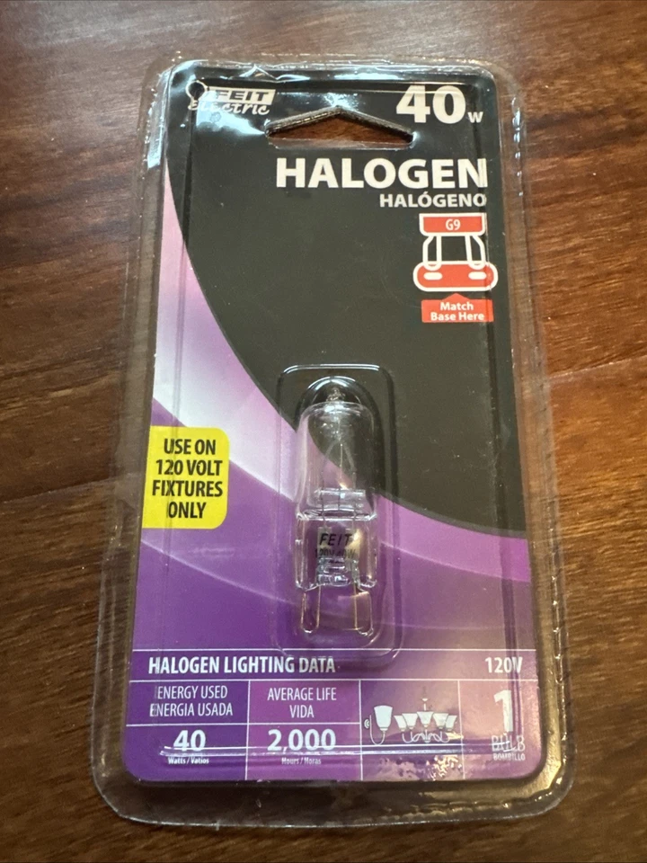 NEW Feit Electric 40 Watt Halogen LED Bulb G9 Base 120 Volt 3 Packages Sealed - Image 3 of 4