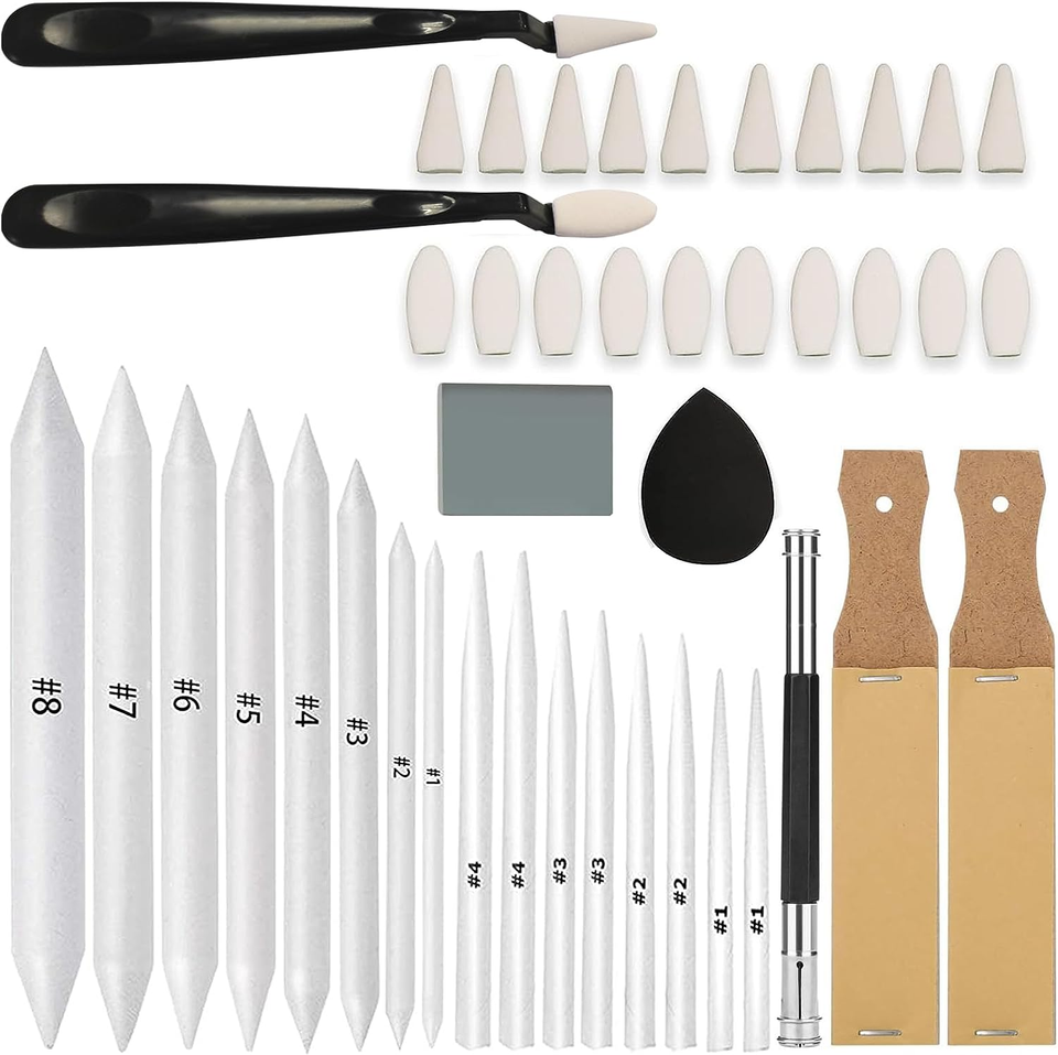 12 Pcs Blending Stump And Tortillions, Paper Art Blenders, Art