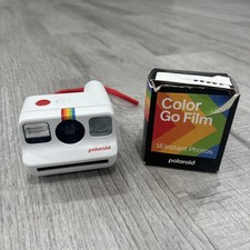 Polaroid Go Instant Camera White Rainbow Stripe Film Included One Pack Hand Held