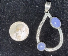 Sterling Silver 925 Teardrop Tanzanite Pendant Oval and Round Gemstones