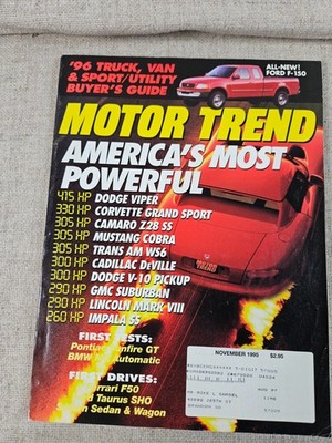Motor Trend  Magazine November  1995  America's Most Powerful