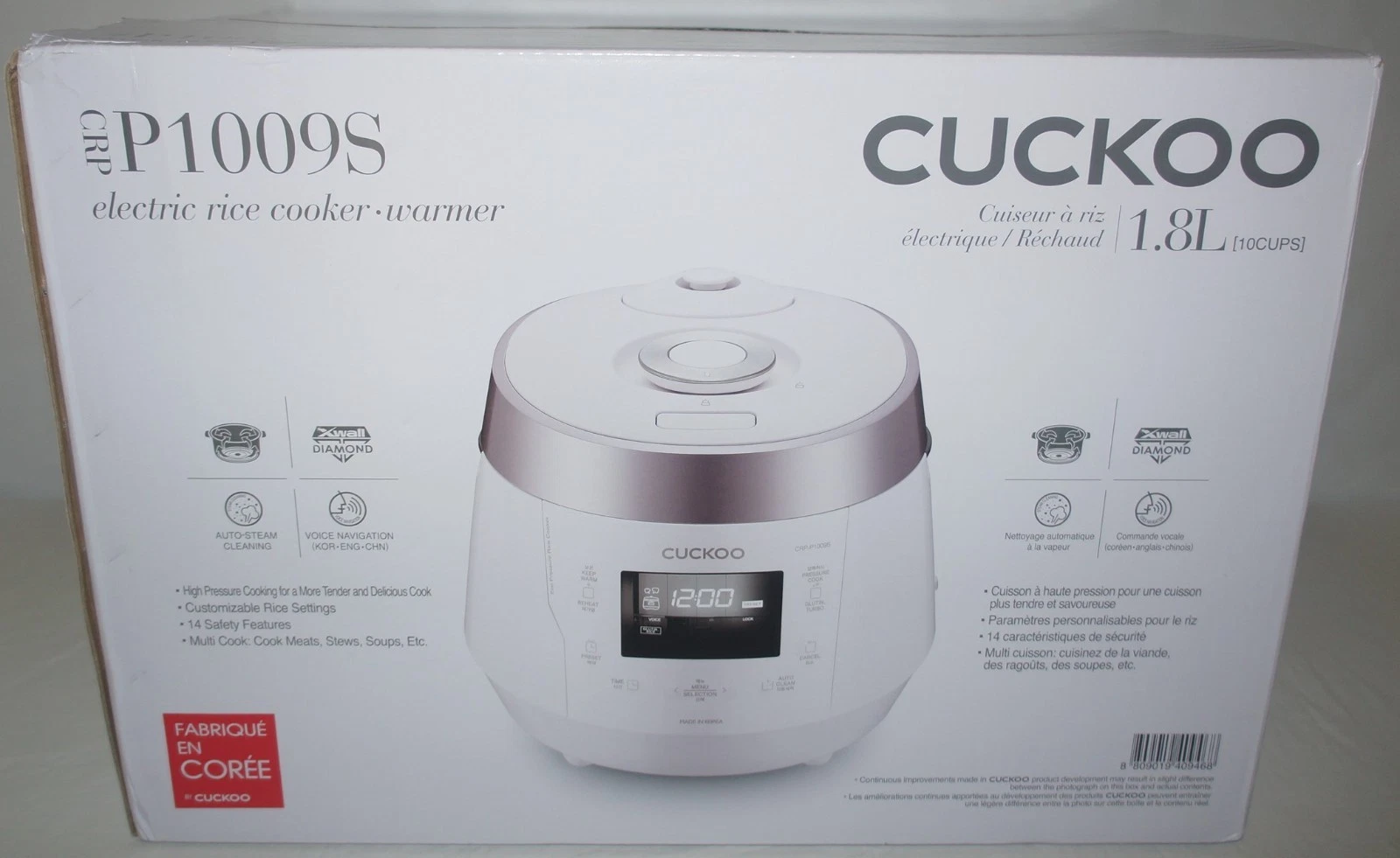 New CRP-P1009S 10-Cup (Uncooked)/20-Cup (Cooked) Heating Pressure Rice Cooker