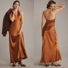 Reformation Women's Nwt Daniela Silk Dress Copper - Size 0