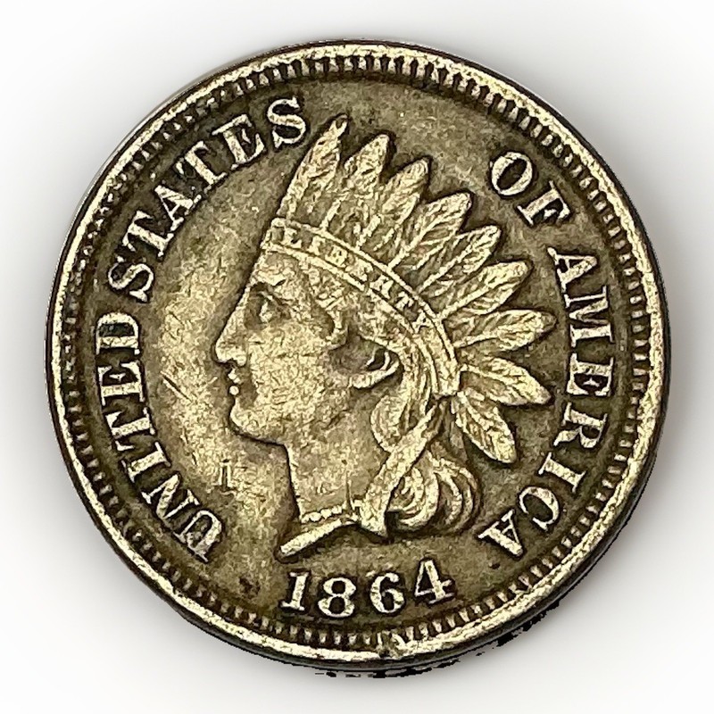 1864 Copper Nickel Indian Small Cent - Extra Fine Details