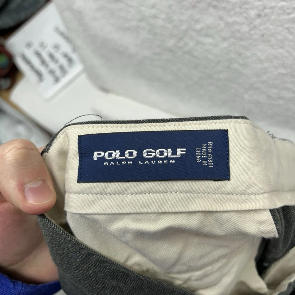 Polo Golf Ralph Lauren Mens Size 32X30 Gray Silk Cotton Pleated Pants (V2) - Image 4 of 4