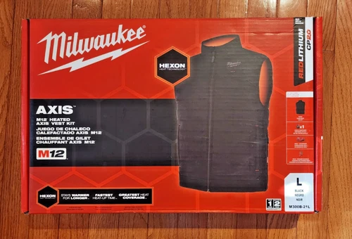 Milwaukee M300B-21 M12 Heated Black Axis Vest Kit - NEW - product listing photo