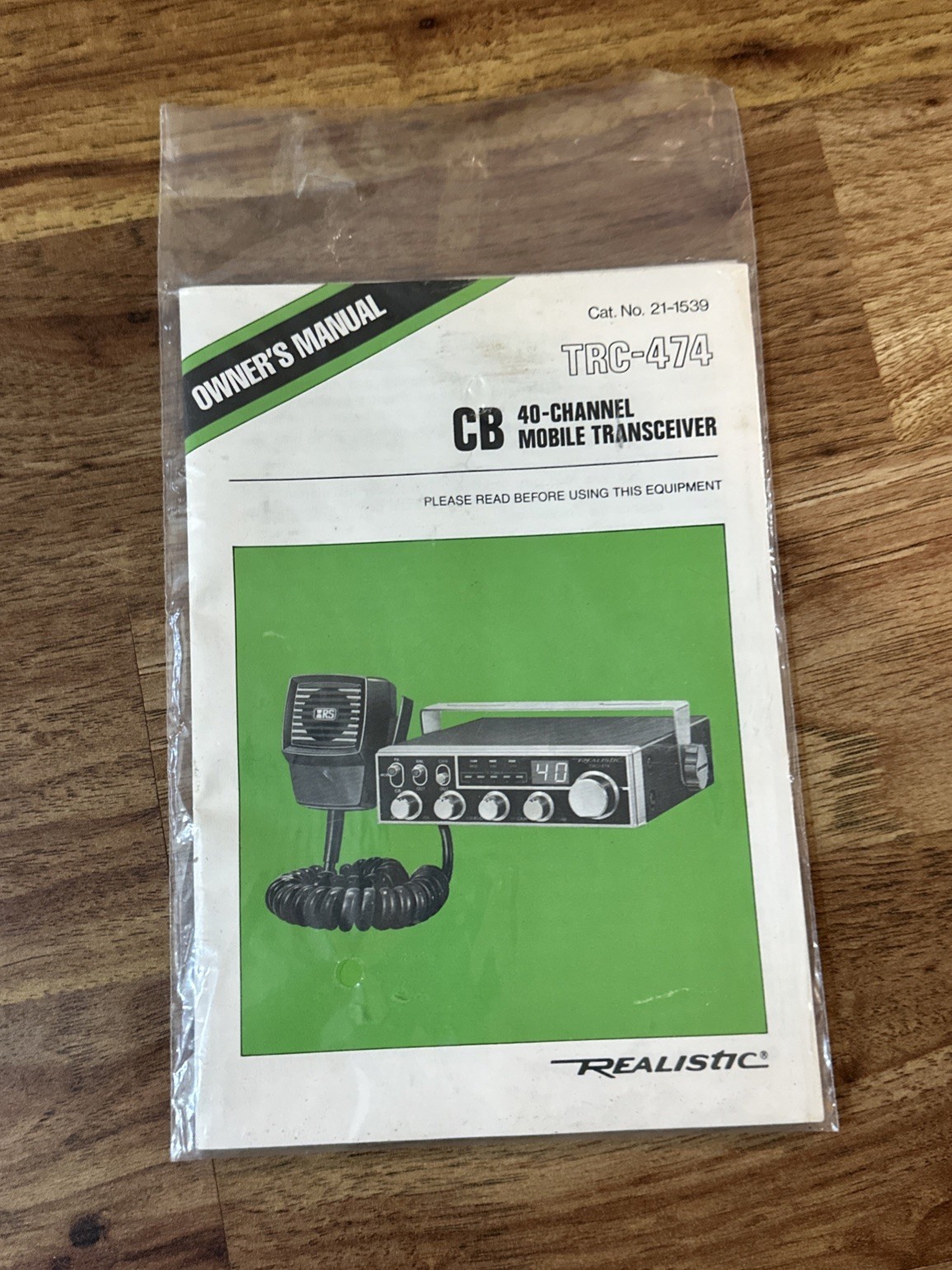 Realistic owners manual CB TRC – 474 Cat No 21-1539 Still In Original Plastic