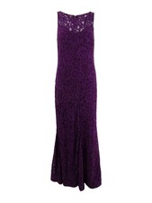 Lauren Ralph Lauren Women's Scalloped Lace Gown (12, Purple) 190866559603