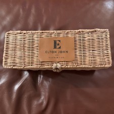 Elton John Sparking + Co. Wicker Basket Container 11.5” Length