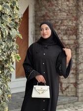 Muslim Women Abaya Maxi Dress Dubai Kaftan Gown Modest Robe Ramadan Wear