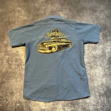 Vintage Red Kap Mechanic Button Down Shirt Men's Medium Hot Rod