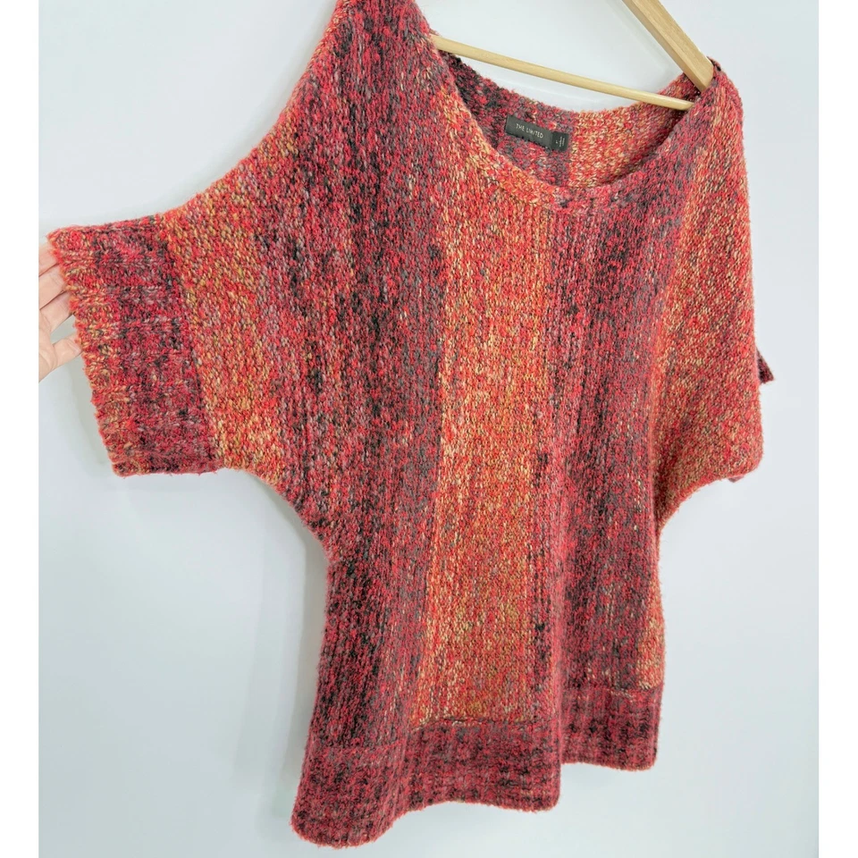The Limited Red Wool/Angora Blend Knit Dolman Sleeve Tunic Sweater Sz L Boho - Image 3 of 4