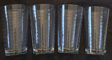 Libbey Crisa Juice Glasses Horizontal Lines  (4 in Lot) 5" Block Optic