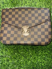 Louis Vuitton Damier Ebene Shoulder Bag Detachable Strap Gold Hardware