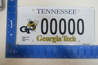 Tennessee Sample License Plate Tag TN GEORGIA TECH COLLEGE SCHOOL BEE 00000 16L