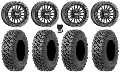 Metal FX Delta Bdlk 15'' Wheels Bk 32'' Alpha Tires Honda Pioneer 1K/Talon