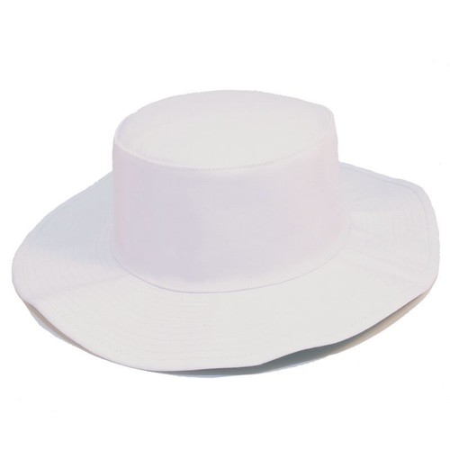 Cricket Hat White Wide Brim With Green 