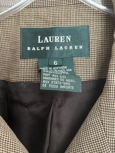 Lauren by Ralph Lauren Wool Two-Piece Suit Set Size 6 top, size 8 pants - Brown - Picture 2 of 7