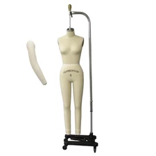 Size 6 Linen Full Body Pro Female Dress Form Mannequin with Arm & Padding Kit