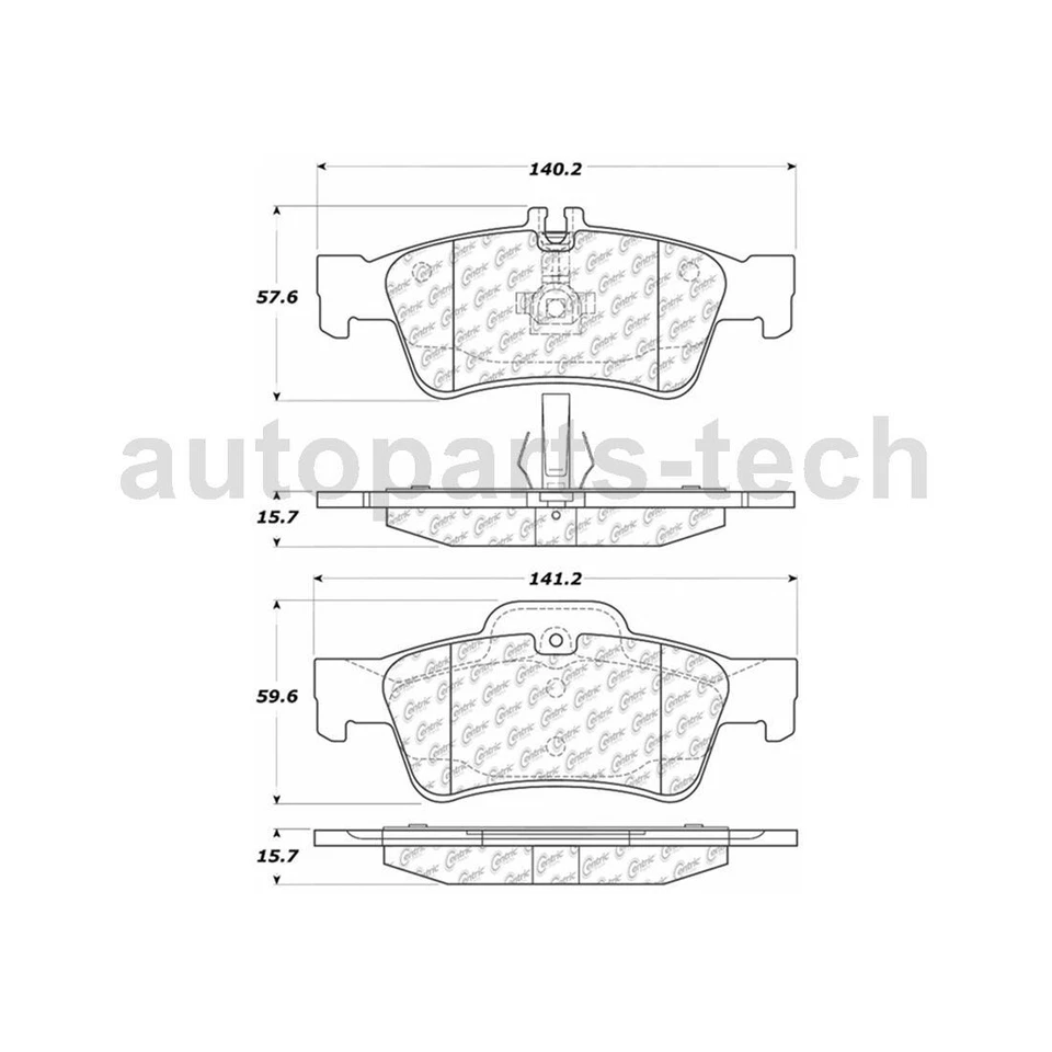 Conjunto de pastilhas de freio traseiras dianteiras Centric para Mercedes-Benz CL500 2003 2004 2005 2006 - Imagem 2 de 4