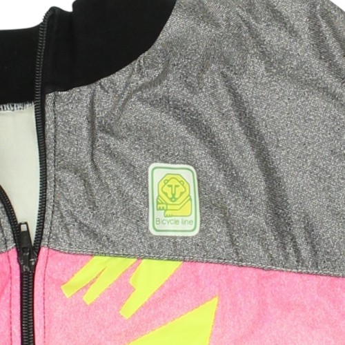 Bicycle Line Fahrradjacke | Vintage 90er Herren grau gelb Bikewear Full Zip - Bild 3 von 5