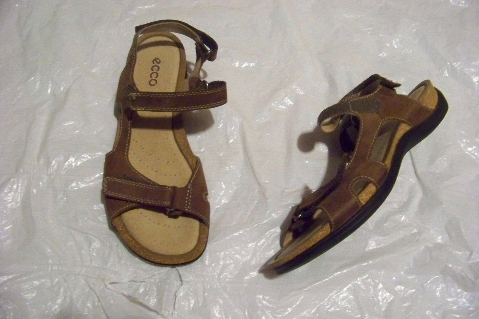 scarpe sandali donna ecco marroni con cinturino in pelle misura 40