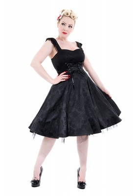 H&R LONDON BLACK BROCADE COCKTAIL HALTER 50s ROCK RETRO PUNK CLASSIC PROM  DRESS | eBay