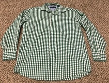 NICE Tommy Hilfiger Regular Fit Green White Plaid Dress Shirt Men's sz 16 32-33