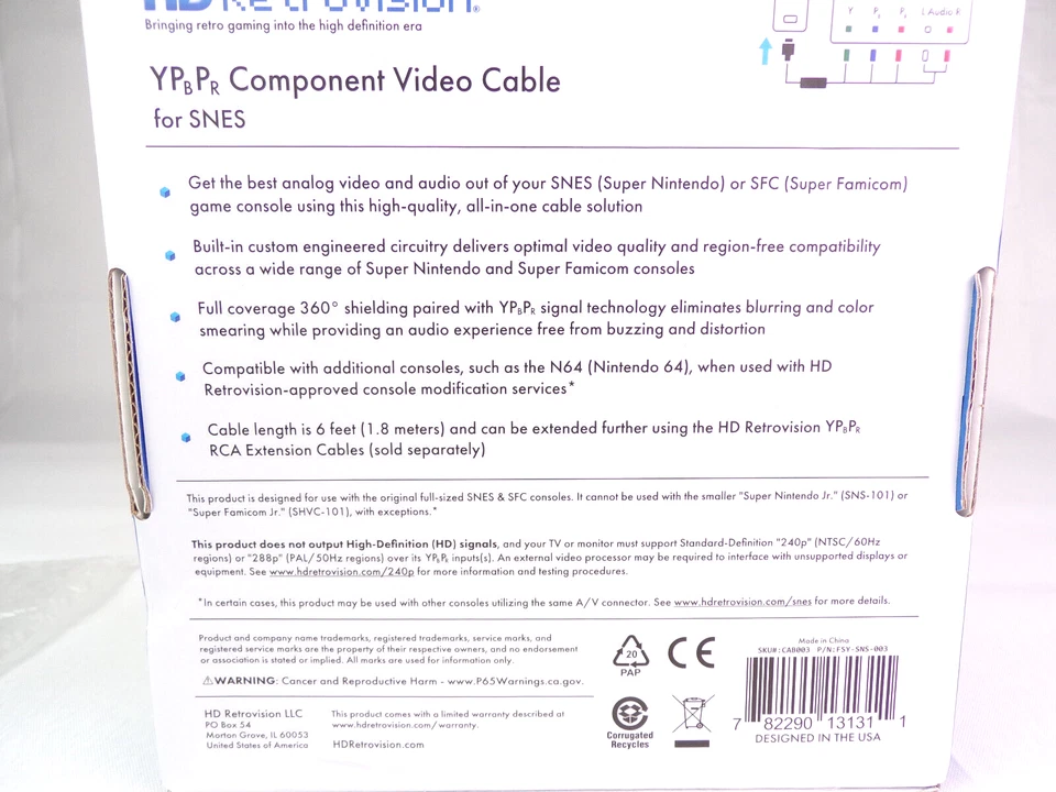 HD Retrovision SNES Component Cables Super Nintendo YPbPr RGB Brand New - BNIB - Image 2 of 4