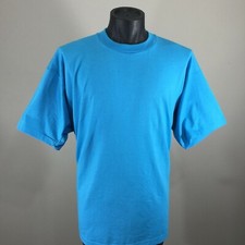 VTG 90s Screen Stars Best Blank T-Shirt 3XL Blue Single Stitch USA Deadstock NOS