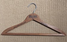 Vintage Millers Cleaners and Dyers White Plains NY Wooden Clothes Hanger