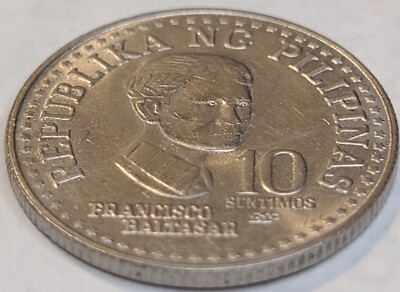 1981 Philippine 10 Sentimos KM#226Francisco Baltasar Central Bank Seal US SELLER