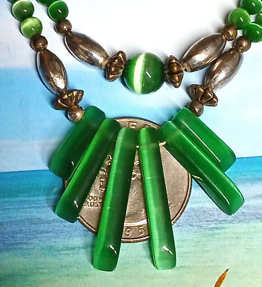 Handcrafted Double Strand Liquid Silver Necklace … - image 8