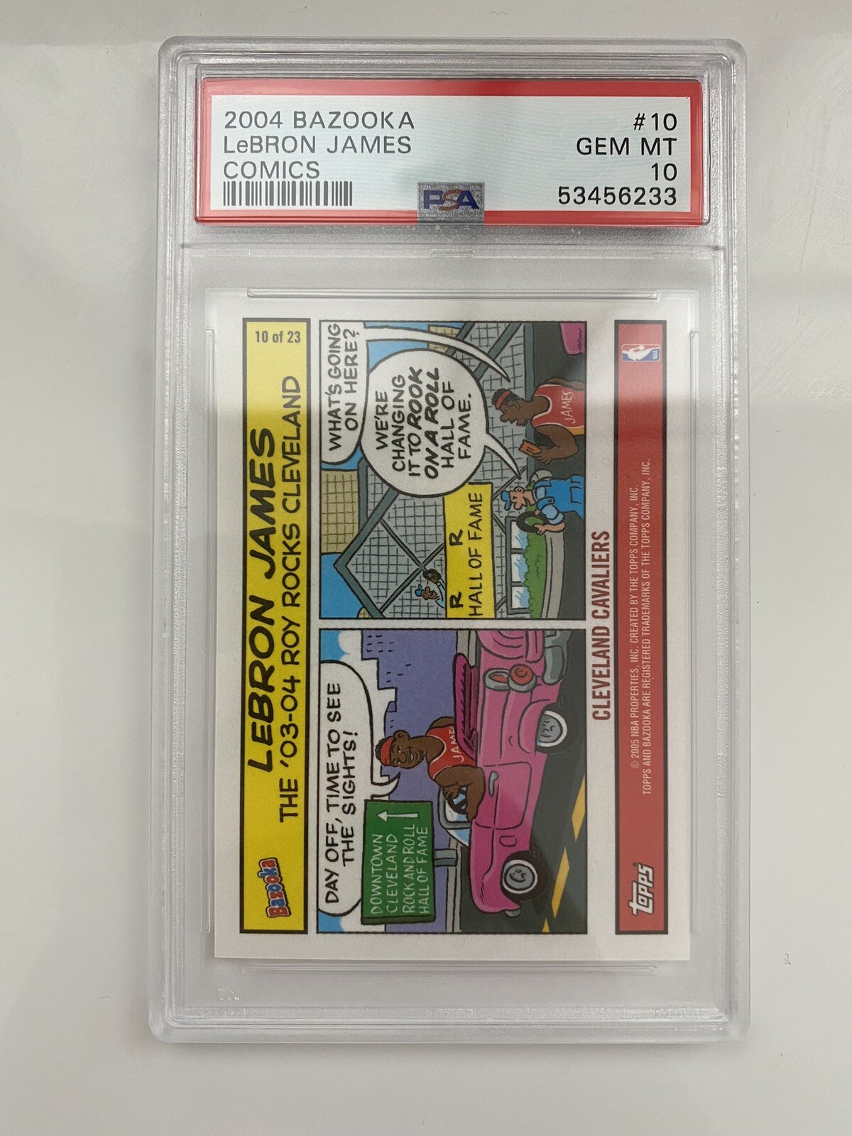 2004 Bazooka Lebron James Comic PSA 10 Gem Mint 2nd Year Cavs