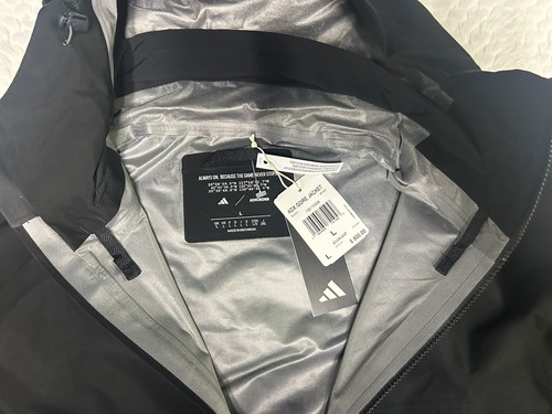 New Adidas Men's Adicross Gore-Tex Waterproof Hooded Jacket Black #IB1965 Large - Picture 4 of 11