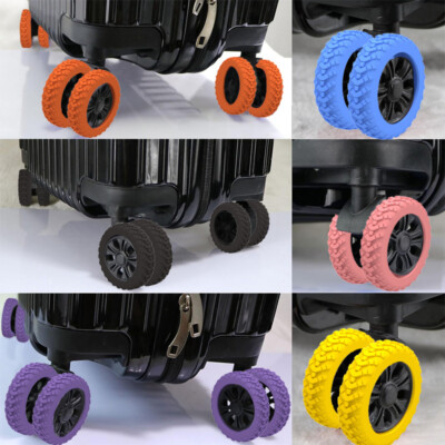 8 Pcs Trolley Case Castor Sleeve Luggage Wheels Protector Wheels Caster Shoes