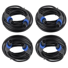 4-Pack 15ft PA Speakon Cable to Audio  KTV Speaker Speakon Male  Cab Cord Cables