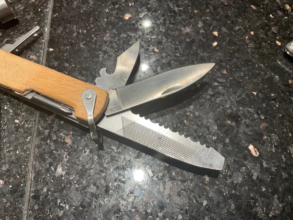 Rare Kikkerland Multitool Hammer Camping Gear Accessories Survival Kits Wood - Image 4 of 4