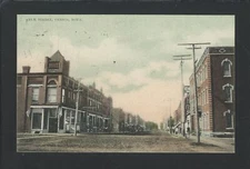Cresco Iowa IA 1913 Old Dirt Elm Street Business District, Upton Bros, Bank ++