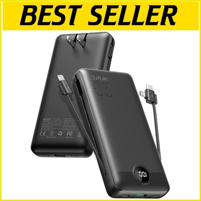 20000mAh Power Bank with Intelligent LED Display & 22.5W Fast Charge - Black