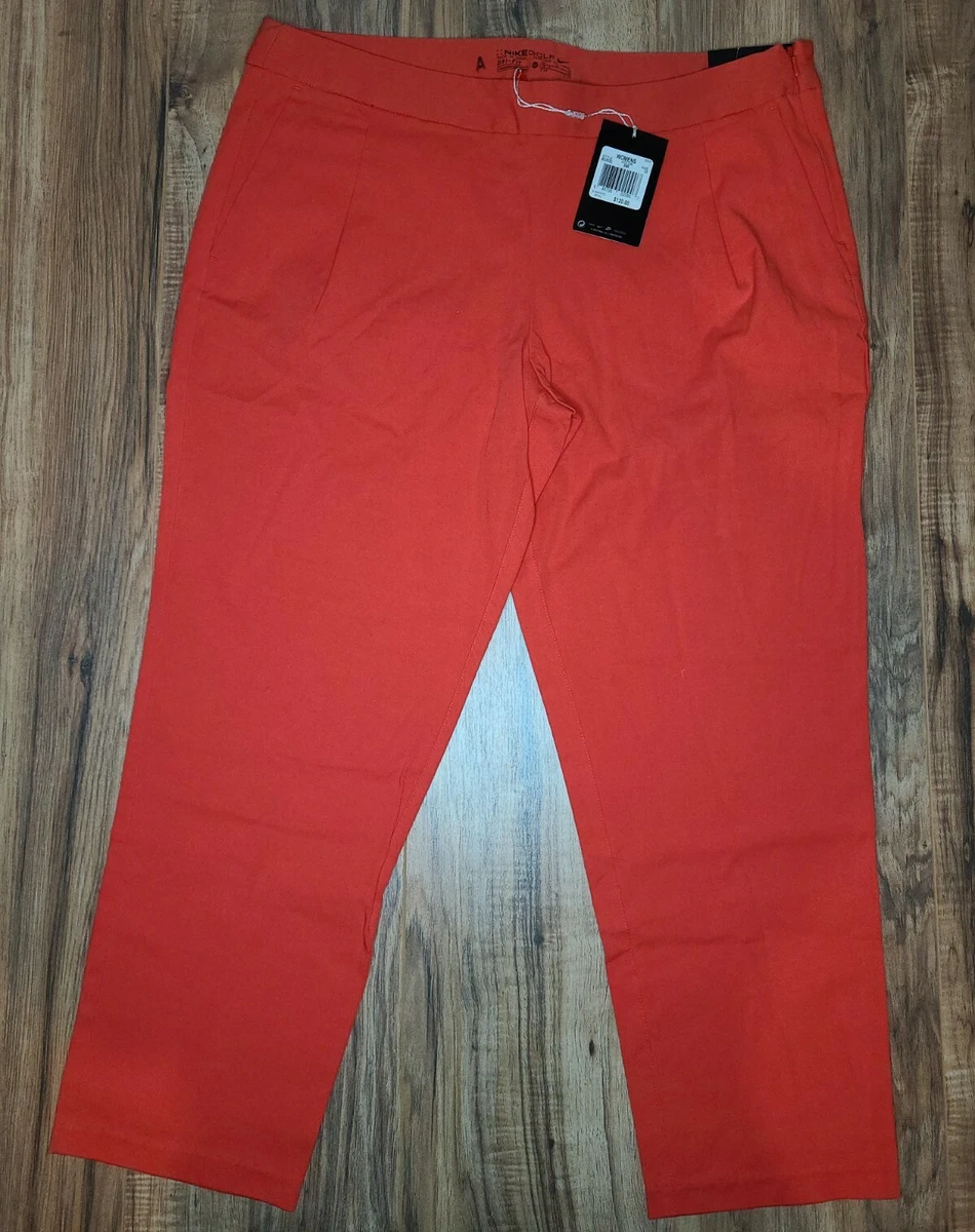 Women s Nike Golf Dri Fit Capri Pants Coral Orange Slim Size 10 M NWT 120