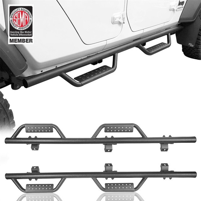 2pcs steel tubular side step nerf bars running board for