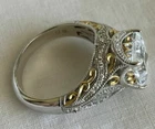 Victorian 3Ct Princess Cut Lab Created Diamond 14K Two-Tone Gold Finish Ring