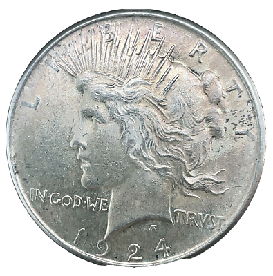 1924 Peace Dollar MS -Mint State 90% Silver Collectible Coin #124