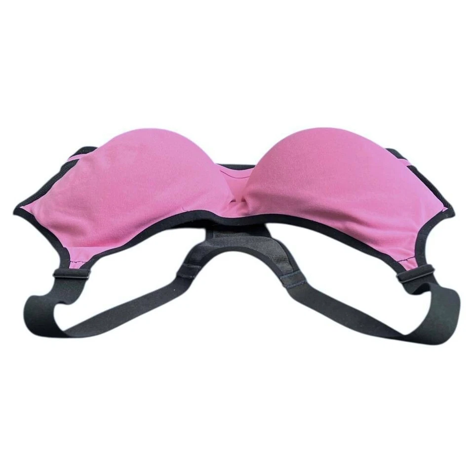 Sujetador deportivo Victoria Sport espalda cruzada talla 36DD acolchado ajustable rosa negro Foto 4 de 4