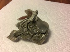 Vintage Western Cowboy Cast Aluminium Toy Horse Saddle