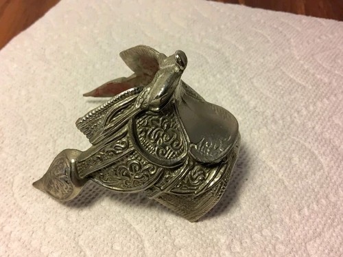 Vintage Western Cowboy Cast Aluminium Toy Horse Saddle