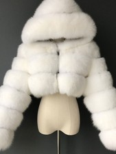 B/new Exclusive Thick Fluffy Faux Fur Hooded Cropped Jacket Coat ***sold-out***