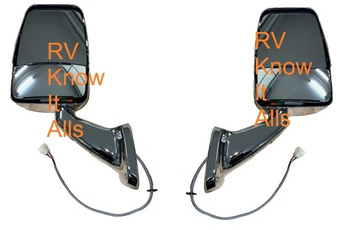 713806 Velvac Pair of Chrome Mirrors Includes Installation Wiring and Switch