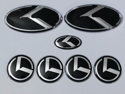 7pcs 3D black K logo badge emblem for KIA new Forte YD K3 2014 2015   - Picture 1 of 6